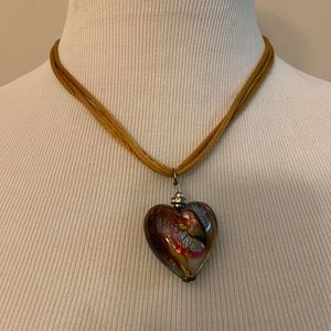 Venetian Murano Glass Heart Necklace